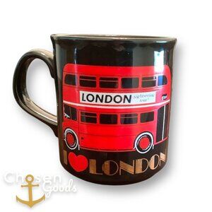 I Love London Mug Souvenir Double Decker Bus Gold Bockliny STL England Kilncraft